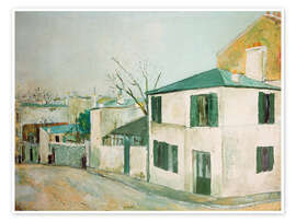 Wandbild Das rosa Haus, rue de l'Abreuvoir in Paris, 1912 - Maurice Utrillo