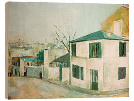 Holzbild Das rosa Haus, rue de l'Abreuvoir in Paris, 1912 - Maurice Utrillo