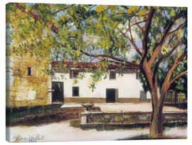 Lærredsbillede Courtyard of a farmhouse in Lima, 1929 - Maurice Utrillo