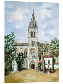 Tableau en verre acrylique Église Saint-Pierre, Orthez, Pyrénées, 1923 - Maurice Utrillo