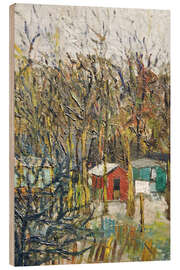 Holzbild La Butte Pinson, 1908 - Maurice Utrillo