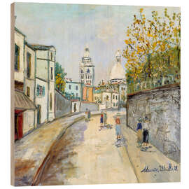 Holzbild Montmartre, Rue de l'Abreuvoir, 1931 - Maurice Utrillo