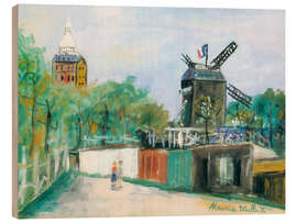 Holzbild Le Moulin de la Galette, Montmartre, 1951 - Maurice Utrillo