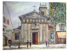 Tableau en verre acrylique Saint-Denis de la Chapelle et statue de Sainte Jeanne d'Arc - Maurice Utrillo