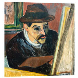 Acrylglasbild Utrillo vor seiner Staffelei, 1919 - Suzanne Valadon