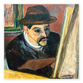 Wandbild Utrillo vor seiner Staffelei, 1919 - Suzanne Valadon