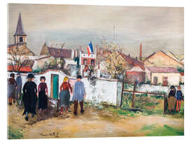 Acrylic print The town hall with the flag, 1924 - Maurice Utrillo
