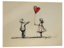 Acrylglasbild Kinder am Valentinstag