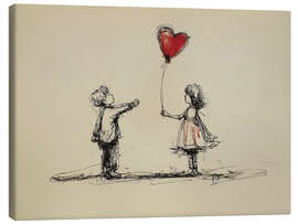 Leinwandbild Kinder am Valentinstag