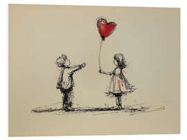 Hartschaumbild Kinder am Valentinstag