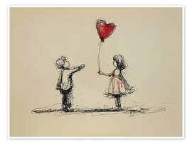 Poster Kinder am Valentinstag