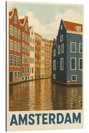 Aluminium print Amsterdam Travel Art II