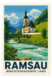 Wandbild Ramsau, Berchtesgadener Land Reisekunst - Sabine Wagner
