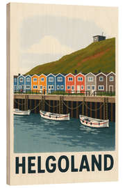 Holzbild Helgoland Hummerbuden - Sabine Wagner