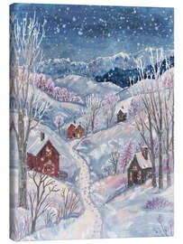 Leinwandbild Schneefall im Dorf - Tori Taika