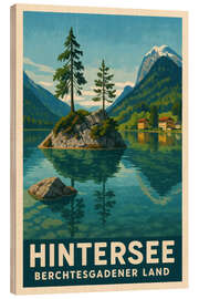 Holzbild Hintersee, Berchtesgadener Land Reisekunst - Sabine Wagner