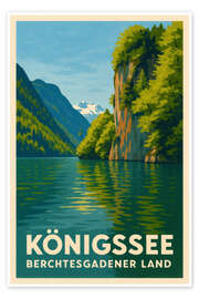 Wandbild Königssee, Berchtesgadener Land Reisekunst - Sabine Wagner