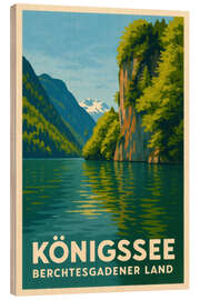 Holzbild Königssee, Berchtesgadener Land Reisekunst - Sabine Wagner
