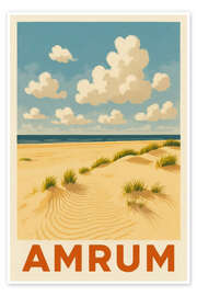 Poster Amrum, Nordsee Reisekunst - Sabine Wagner
