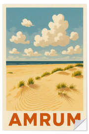 Wandsticker Amrum, Nordsee Reisekunst - Sabine Wagner