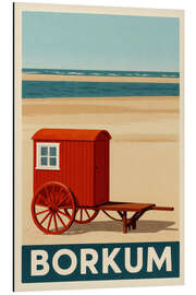Aluminium print Borkum, North Sea Travel Art