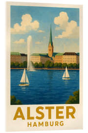 Acrylglasbild Hamburg, Alster Reisekunst