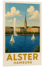 Hartschaumbild Hamburg, Alster Reisekunst