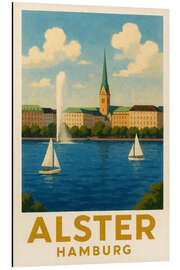 Magnettafel Hamburg, Alster Reisekunst