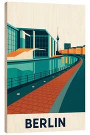 Holzbild Berlin, Spree Reisekunst - Sabine Wagner