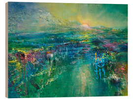 Holzbild Stein - Wasser - Licht - Leben - Annette Schmucker