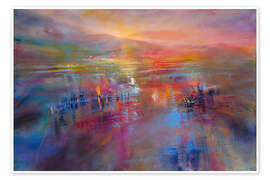 Wandbild Crimson Tide On Blue - Annette Schmucker