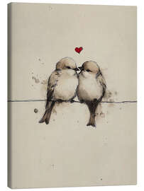 Leinwandbild Spatzenliebe - Olga Telnova