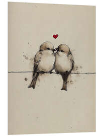 Hartschaumbild Spatzenliebe