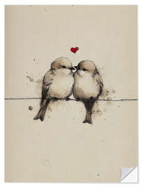Wandsticker Spatzenliebe - Olga Telnova