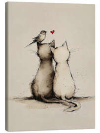 Leinwandbild Katzenliebe - Olga Telnova