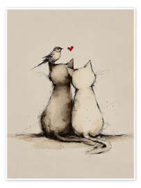 Wandbild Katzenliebe - Olga Telnova