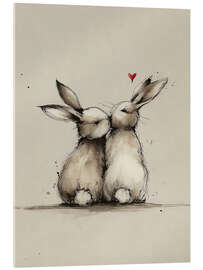 Acrylglasbild Kaninchen verliebt - Olga Telnova