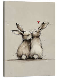 Leinwandbild Kaninchen verliebt - Olga Telnova