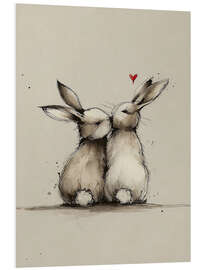 Hartschaumbild Kaninchen verliebt - Olga Telnova