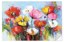 Wandsticker Fröhliche Blumen - Leon Devenice