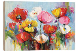 Holzbild Fröhliche Blumen - Leon Devenice