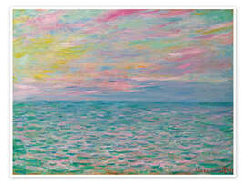 Wandbild Sonnenuntergang in Pourville, Hochwasser - Claude Monet