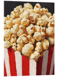 Acrylglasbild Popcorn in gestreifter Schale