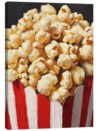 Leinwandbild Popcorn in gestreifter Schale - Ohkimiko