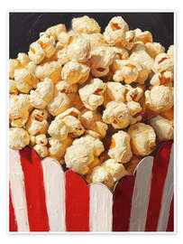Wandbild Popcorn in gestreifter Schale - Ohkimiko