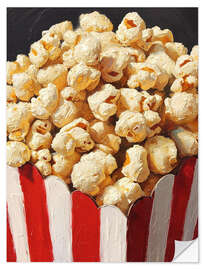 Wandsticker Popcorn in gestreifter Schale - Ohkimiko