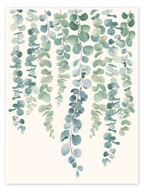 Wandbild Aquarell Eukalyptusblätter - Branka Kodžoman