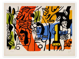 Wandbild Frauen mit Papageien - Fernand Léger