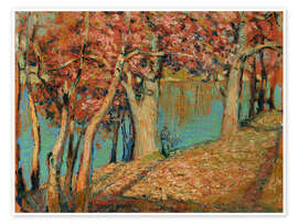 Wandbild Seelandschaft - Grant Wood