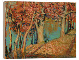 Holzbild Seelandschaft - Grant Wood